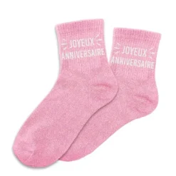 Chaussettes à paillettes pour anniversaire pour femme - Âge au choix