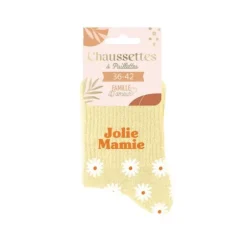 Chaussettes à paillettes pour femme "Jolie Mamie" - Collection Mamie Chérie