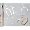 Chemin de Table Anniversaire - Blanc et Or - 70 ans