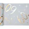 Chemin de Table Anniversaire - Blanc et Or - 60 ans