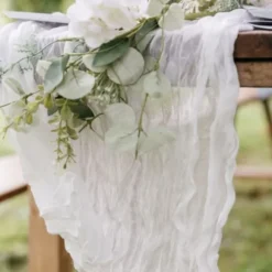 Chemin de table Cheesecloth - 90 cm x 3 m - Couleur au choix