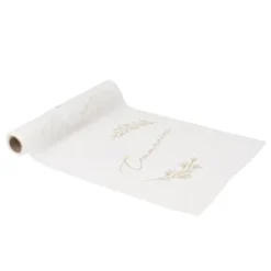 Chemin de table "Communion" - 28 cm x 5 m - Collection Communion Blanc et Or