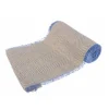 Chemin de Table en Jute avec Chevrons et Franges Bleus