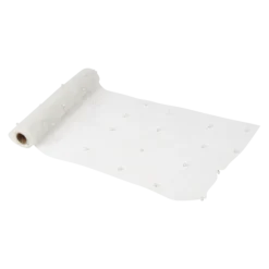 Chemin de table en organza avec perles - 28 cm x 5 m - Couleur au choix