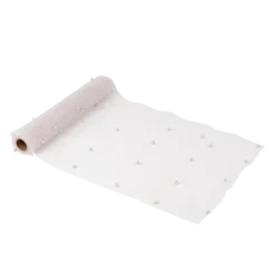 Chemin de table en organza avec perles - 28 cm x 5 m - Couleur au choix