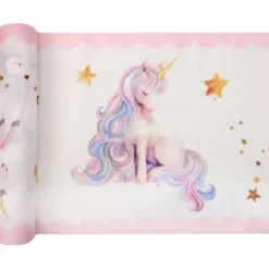 Chemin de table en polyester - 28 cm x 2,5 m - Collection Licorne Magique