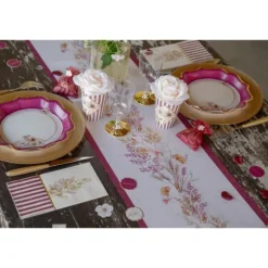 Chemin de table en polyester - 28 cm x 2,5 m - Collection Sienne