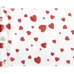 Chemin de table en polyester - 28 cm x 3 m - Saint-Valentin