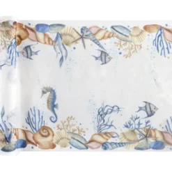 Chemin de table en polyester - 28 cm x 3 m - Collection Coquillage