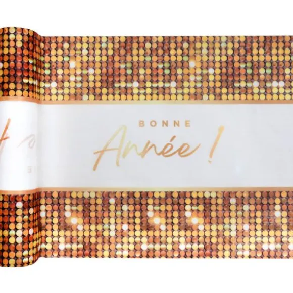 Chemin de table en polyester - Nouvel An - 30 cm x 5 m - Collection Bonne Année Disco