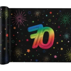 Chemin de table en polyester pour anniversaire - 30 cm x 3 m - Collection Festicolor - Âge au choix