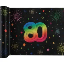 Chemin de table en polyester pour anniversaire - 30 cm x 3 m - Collection Festicolor - Âge au choix