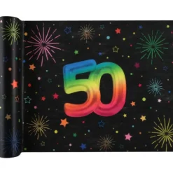 Chemin de table en polyester pour anniversaire - 30 cm x 3 m - Collection Festicolor - Âge au choix