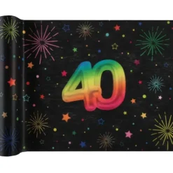 Chemin de table en polyester pour anniversaire - 30 cm x 3 m - Collection Festicolor - Âge au choix