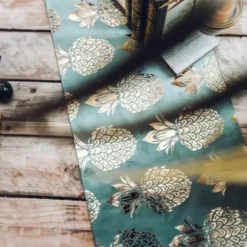 Chemin de table en velours - Ananas - Couleur au choix