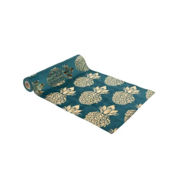 Chemin de table en velours - Ananas - Couleur au choix