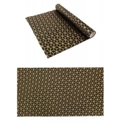 Chemin de table en velours Cubic Noir et Or - 3 m