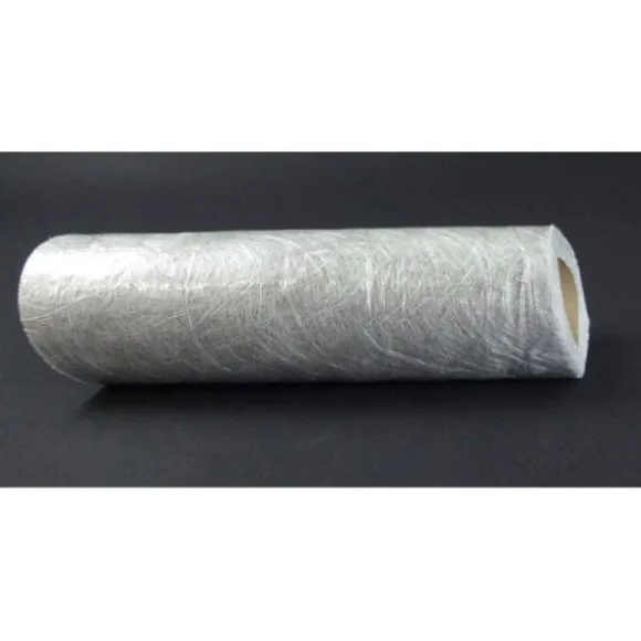 Chemin de Table Intissé 30 cm x 25 M - Argent - Vagues