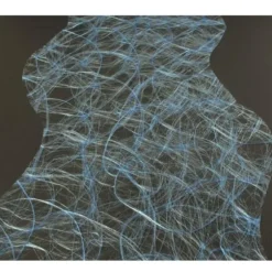Chemin de Table Intissé 30 cm x 25 M - Bleu Clair - Vagues