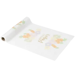 Chemin de table "Joyeuses Pâques" en tissu - 28 cm x 3 m - Pâques