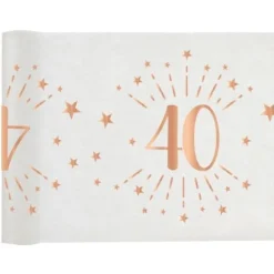 Chemin de Table - Joyeux Anniversaire Etincelant - 5 m - Rose Gold - Age au Choix