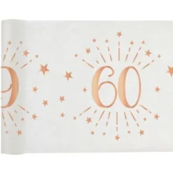 Chemin de Table - Joyeux Anniversaire Etincelant - 5 m - Rose Gold - Age au Choix