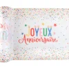 Chemin de table "Joyeux Anniversaire" en polyester - 30 cm x 2,5 m - Collection Anni' Festy