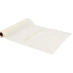 Chemin de table "Joyeux Anniversaire" en tissu - 28 cm x 3 m - Collection Gold'n Age - Âge au choix