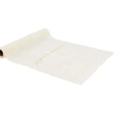 Chemin de table "Joyeux Anniversaire" en tissu - 28 cm x 3 m - Collection Gold'n Age - Âge au choix