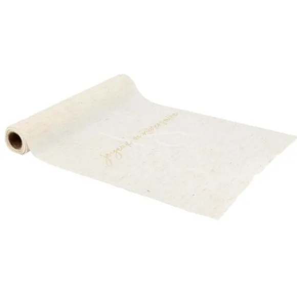 Chemin de table "Joyeux Anniversaire" en tissu - 28 cm x 3 m - Collection Gold'n Age - Âge au choix