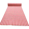 Chemin de table à motifs vichy en toile à effet lin - 28 cm x 5 m