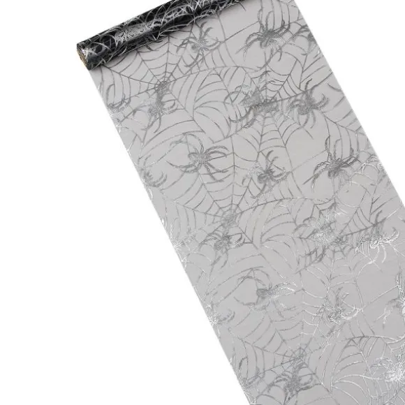 Chemin de Table Organza - Toiles d'Araignée Noir
