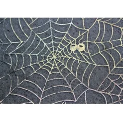 Chemin de Table Organza - Toiles d'Araignée Argentées