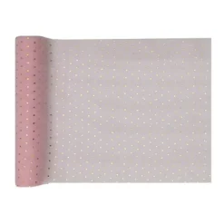 Chemin de Table Plumetis Rose et Or