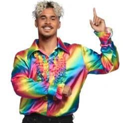 Chemise arc-en-ciel pour homme - Taille au choix