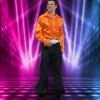 Chemise Disco en satin pour homme - Noir - Taille au choix