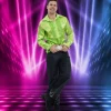 Chemise Disco en satin pour homme - Vert - Taille au choix