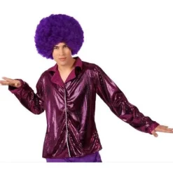 Chemise disco fuchsia pour homme - Taille au choix