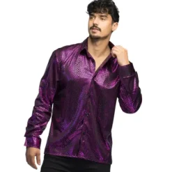 Chemise Funky Mauve pour homme - Taille au choix