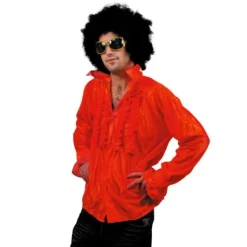 Chemise Star du Disco à froufrous - Rouge - Taille au choix
