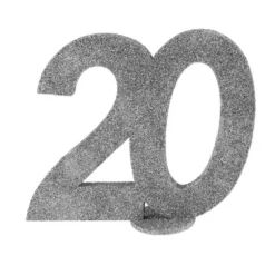 Chiffre Anniversaire Paillettes Argent - Age au choix