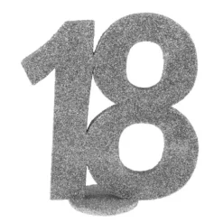 Chiffre Anniversaire Paillettes Argent - Age au choix