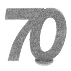 Chiffre Anniversaire Paillettes Argent - Age au choix