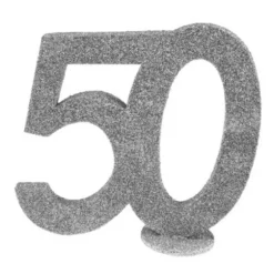 Chiffre Anniversaire Paillettes Argent - Age au choix