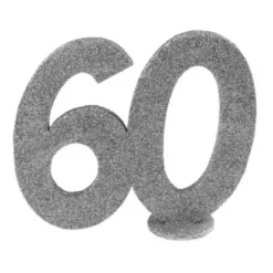 Chiffre Anniversaire Paillettes Argent - Age au choix