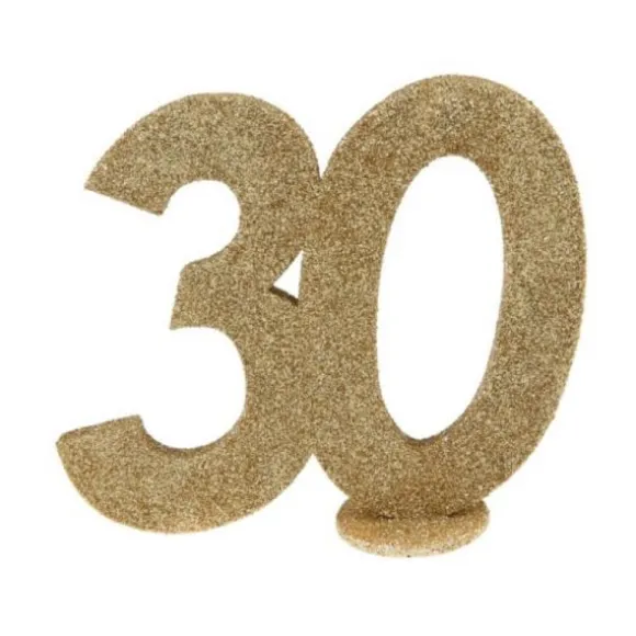 Chiffre Anniversaire Paillettes Or - Age au choix