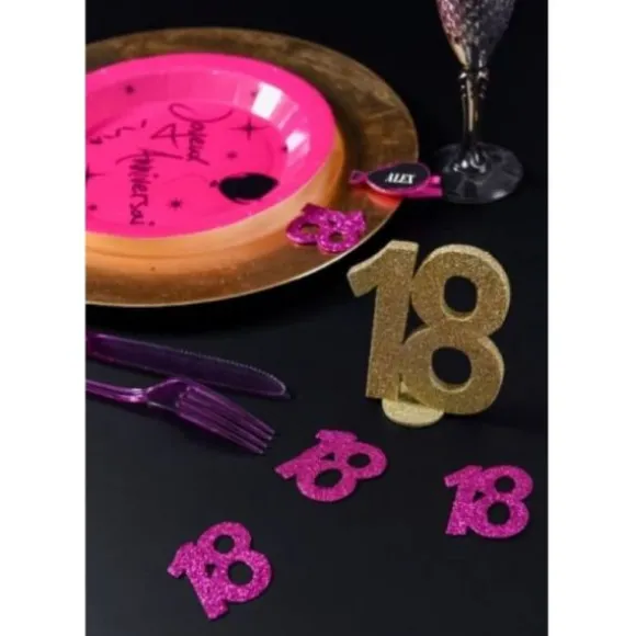 Chiffre Anniversaire Paillettes Or - Age au choix