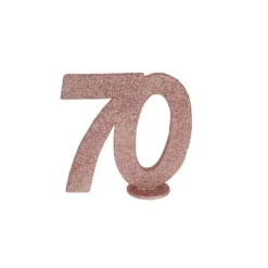 Chiffre Anniversaire Paillettes Rose Gold - Age au choix