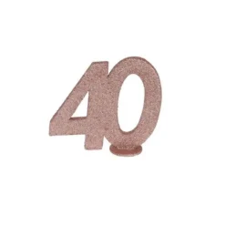 Chiffre Anniversaire Paillettes Rose Gold - Age au choix