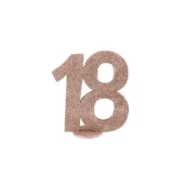 Chiffre Anniversaire Paillettes Rose Gold - Age au choix